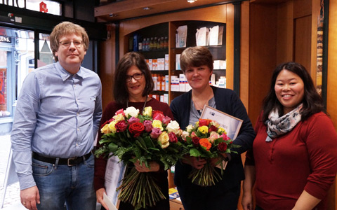 Dr. Sascha Brass, Ilona Müller, Birgit Gillmann und Dr. Nan-Si Brass